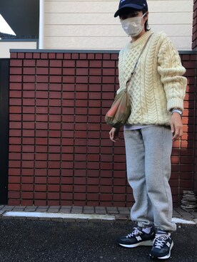 「THE SHINZONE（ザ　シンゾーン）のアイテム（スウェットパンツ）」を使った、miiiさん（レディース・154cm）の冬コーディネート