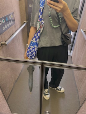 「hatra（ハトラ）のアイテム」を使った、miiiさん（レディース・154cm）の夏コーディネート