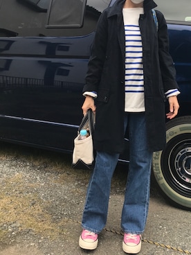 「OUTIL（ウティ）のアイテム（ジャケット/アウター）」を使った、miiiさん（レディース・154cm）の秋コーディネート