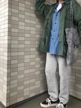 「THE SHINZONE（ザ　シンゾーン）のアイテム（スウェットパンツ）」を使った、miiiさん（レディース・154cm）の春コーディネート