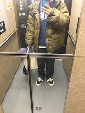 「GYMPHLEX（ジムフレックス）のアイテム（ジャケット/アウター）」を使った、miiiさん（レディース・154cm）の冬コーディネート