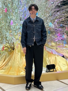 「アイテム（デニムジャケット）」を使った、しょやさん（メンズ・170cm・30代）の秋コーディネート