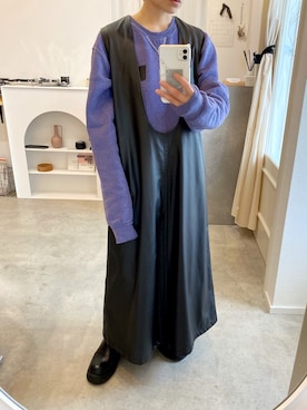 「INSIIS（インシス）のアイテム（ジャンパースカート）」を使った、emineoさん（レディース・151cm）の秋コーディネート