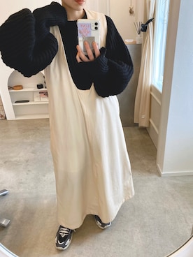 「INSIIS（インシス）のアイテム（ジャンパースカート）」を使った、emineoさん（レディース・151cm）の冬コーディネート