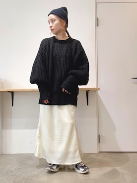 「feepur（フェピュール）のアイテム（スカート）」を使った、emineoさん（レディース・151cm）の秋コーディネート