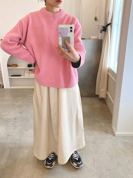 「INSIIS（インシス）のアイテム（ジャンパースカート）」を使った、emineoさん（レディース・151cm）の冬コーディネート