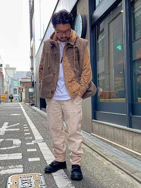 「DIESEL（ディーゼル）のアイテム（ナイロンジャケット）」を使った、DIESEL KOHEYさん（メンズ・172cm）の秋コーディネート