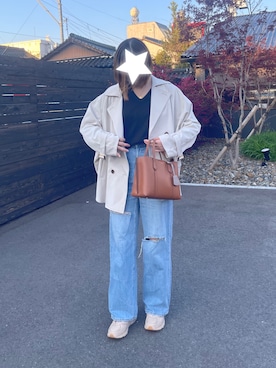 「しまむら（シマムラ）のアイテム（トレンチコート）」を使った、uri.さん（レディース・162cm）の春コーディネート