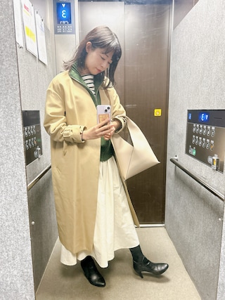 IENA（イエナ）の「コットンWクロス ノーカラーVネックコート◇（ノー