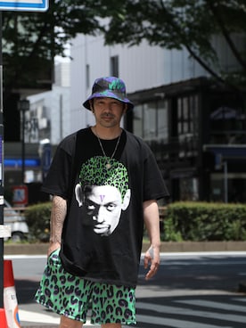 「Mitchell&Ness（ミッチェル&ネス）のアイテム（帽子）」を使った、Dジロさんさん（メンズ・175cm）の春コーディネート