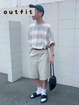 「SPALWART（スパルウォート）のアイテム」を使った、SHINNOSUKEさん（メンズ・171cm）の夏コーディネート