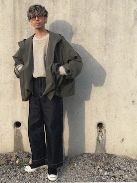 「DAIRIKU（ダイリク）のアイテム（スウェット）」を使った、SHINNOSUKEさん（メンズ・171cm）の春コーディネート