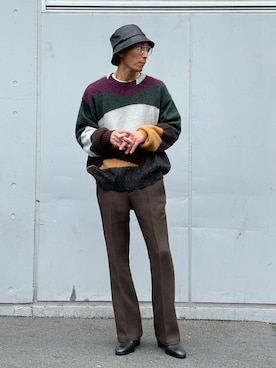 「ブラウンパンツ」｜「アイテム（その他シューズ）」を使った、Shunsuke Itoさん（メンズ・173cm）の秋コーディネート