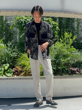 「Lui's（ルイス）のアイテム（ローファー）」を使った、Shunsuke Itoさん（メンズ・173cm）の夏コーディネート