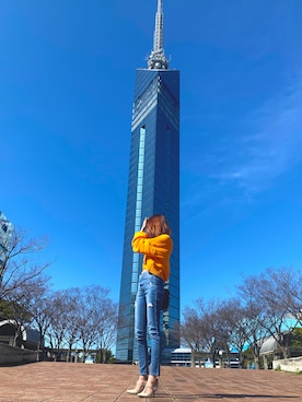 「one way（ワンウェイ）のアイテム（パンツ）」を使った、ぴぴたろ☺︎さん（レディース・169cm）の春コーディネート