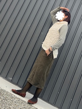 「スウェードスカート」｜ひまわり꒡̈⃝さん（レディース・162cm）の冬コーディネート