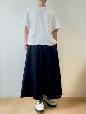 「Guess（ゲス）のアイテム（シャツ/ブラウス）」を使った、やなぎさん（メンズ・183cm）の秋コーディネート