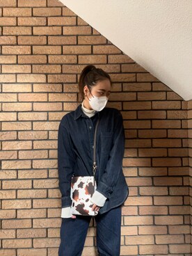 「UNIQLO（ユニクロ）のアイテム（デニムジャケット、ブルー系）」を使った、華さん（レディース・157cm）の秋コーディネート