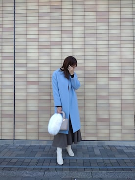 「Te chichi（テチチ）のアイテム（ノーカラーコート）」を使った、2tommyさん（レディース・162cm）の秋コーディネート