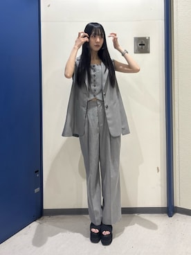 「MURUA（ムルーア）のアイテム」を使った、久保田明日美さん（レディース・165cm）の夏コーディネート