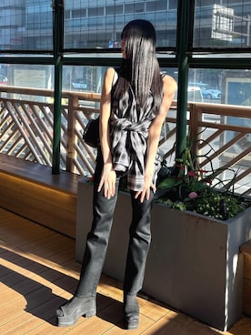 「MURUA（ムルーア）のアイテム（キャミソール）」を使った、久保田明日美さん（レディース・165cm）の夏コーディネート