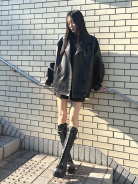 「アイテム（ブルゾン）」を使った、久保田明日美さん（レディース・165cm）の夏コーディネート