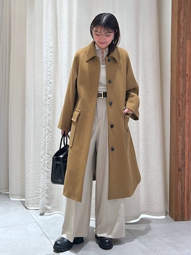 「アイテム（ステンカラーコート）」を使った、あおのさん（レディース・164cm・20代）の冬コーディネート