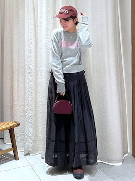 「BABYLONE（バビロン）のアイテム（スカート）」を使った、あおのさん（レディース・164cm）の秋コーディネート