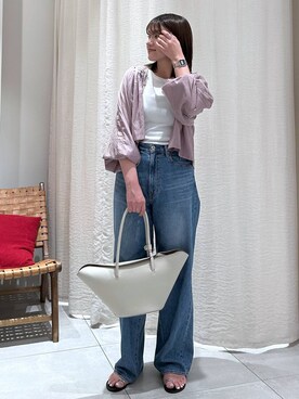 「BABYLONE（バビロン）のインドレースドッキングブラウス（シャツ/ブラウス）」を使った、あおのさん（レディース・164cm）の夏コーディネート