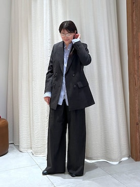「BABYLONE（バビロン）のコットンローンシャツ（シャツ/ブラウス、ブルー系）」を使った、あおのさん（レディース・164cm）の秋コーディネート