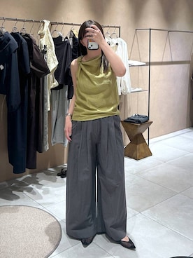 「CORSO ROMA，9（コルソローマ）の【柳橋唯さんYouTube紹介アイテム】【CORSO ROMA 9】チュールパンプス（パンプス、ブラック系）」を使った、あおのさん（レディース・164cm）の春コーディネート