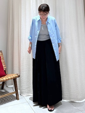 「アイテム（バングル/リストバンド）」を使った、あおのさん（レディース・164cm）の夏コーディネート