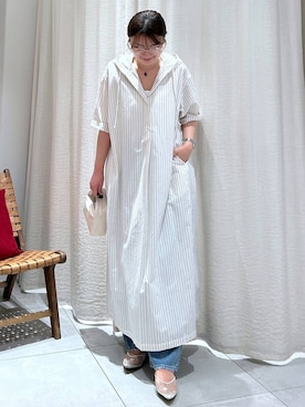 「アイテム（シャツワンピース）」を使った、あおのさん（レディース・164cm）の夏コーディネート