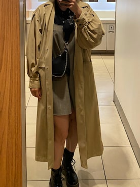 「MOUSSY（マウジー）のアイテム（トレンチコート）」を使った、ikeさん（レディース・161cm）の秋コーディネート