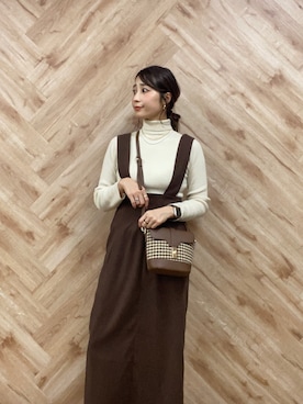 「RETRO GIRL（レトロガール）のアイテム（ジャンパースカート）」を使った、harmyfashionsさん（レディース・161cm）の秋コーディネート