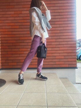 「EDT（イーディーティー）のEDT/イーディーティー　2way box bag PAUL21FW（ショルダーバッグ、ブラック系）」を使った、namikya🦋さん（レディース・159cm）の秋コーディネート