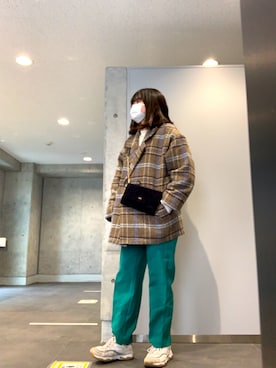 「coca（coca）（コカ）のアイテム（テーラードジャケット）」を使った、ym.さん（レディース・158cm）の冬コーディネート