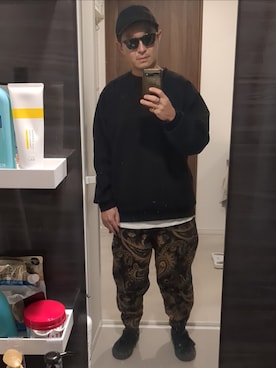 「アイテム（スウェット）」を使った、金欠おじさんさん（メンズ・165cm）の冬コーディネート