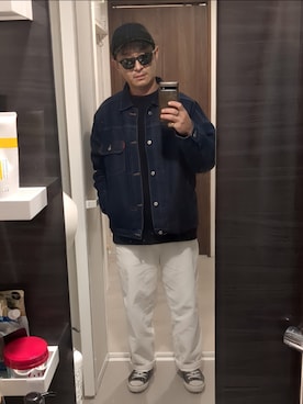 「BROKEN BASE（ブロークンベース）のアイテム」を使った、金欠おじさんさん（メンズ・165cm）の冬コーディネート