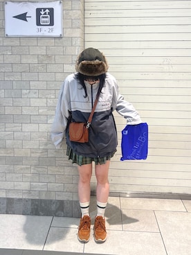 「niko and...（ニコアンド）のアイテム（帽子）」を使った、kadukiさん（骨格ストレート・レディース・153cm）の秋コーディネート