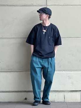 「SCHOTT」｜「アイテム（スリッポン）」を使った、DAISUKEさん（メンズ・169cm）の夏コーディネート
