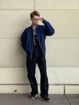「schott（ショット）のアイテム（オールインワン・サロペット）」を使った、DAISUKEさん（メンズ・169cm）の秋コーディネート