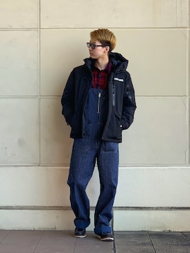 「schott（ショット）のアイテム（オールインワン・サロペット）」を使った、DAISUKEさん（メンズ・169cm）の秋コーディネート