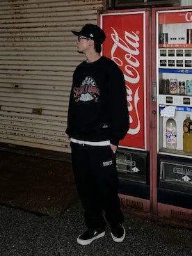 「SCHOTT」｜「アイテム（スウェットパンツ）」を使った、DAISUKEさん（メンズ・171cm）の秋コーディネート