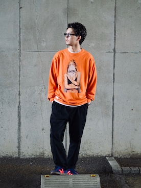 「schott（ショット）のSchott/ショット/TC DOUBLE PLEATED WIDE PANTS/2タック ワイドパンツ（チノパンツ）」を使った、DAISUKEさん（メンズ・171cm）の夏コーディネート