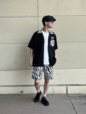 「SCHOTT」｜「アイテム（スリッポン）」を使った、DAISUKEさん（メンズ・169cm）の春コーディネート