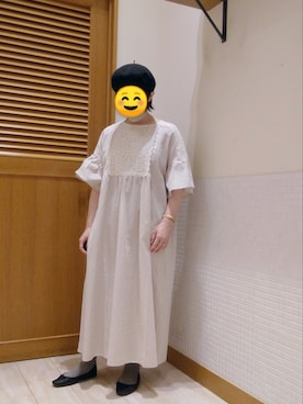 「Samansa Mos2（サマンサ モスモス）のモチーフレースワンピース（ワンピース）」を使った、は せ が わさん（レディース・153cm）の春コーディネート