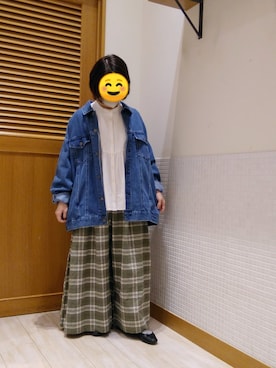 「サマンサ モスモス(Samansa Mos2)」｜「アイテム（デニムジャケット）」を使った、は せ が わさん（レディース・153cm）の秋コーディネート