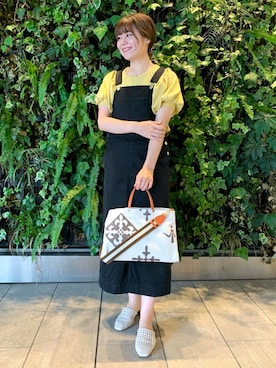 「MILKFED.（ミルクフェド）のアイテム（サロペット/オーバーオール）」を使った、Risaさん（レディース・162cm）の夏コーディネート