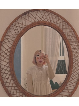 「TSUHARU by Samansa Mos2（ツハルバイサマンサモスモス）のジャカード花柄ノースリワンピース（ワンピース、ホワイト系）」を使った、yukiiichang1029さん（レディース・158cm）の冬コーディネート